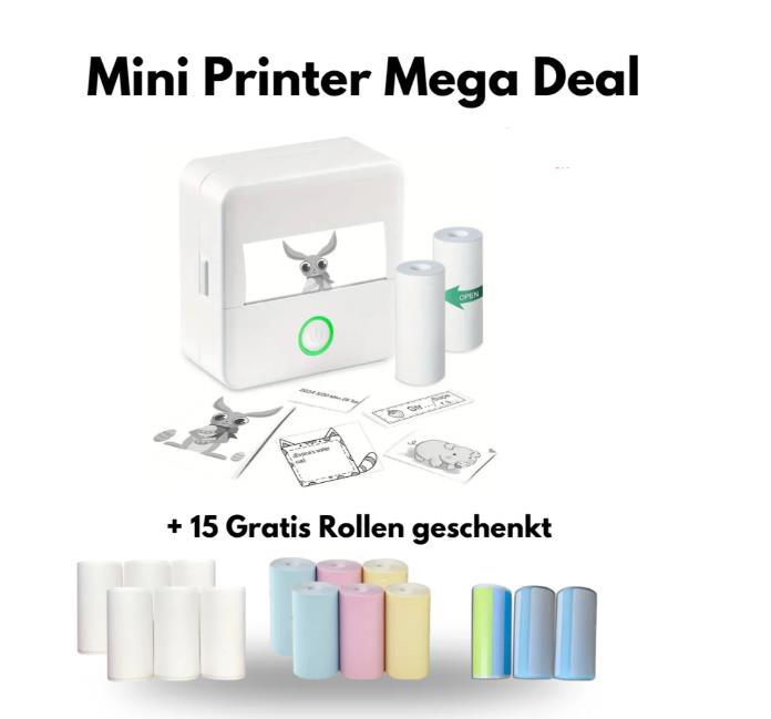 Mini Printer Set - 15 Rollen geschenkt!